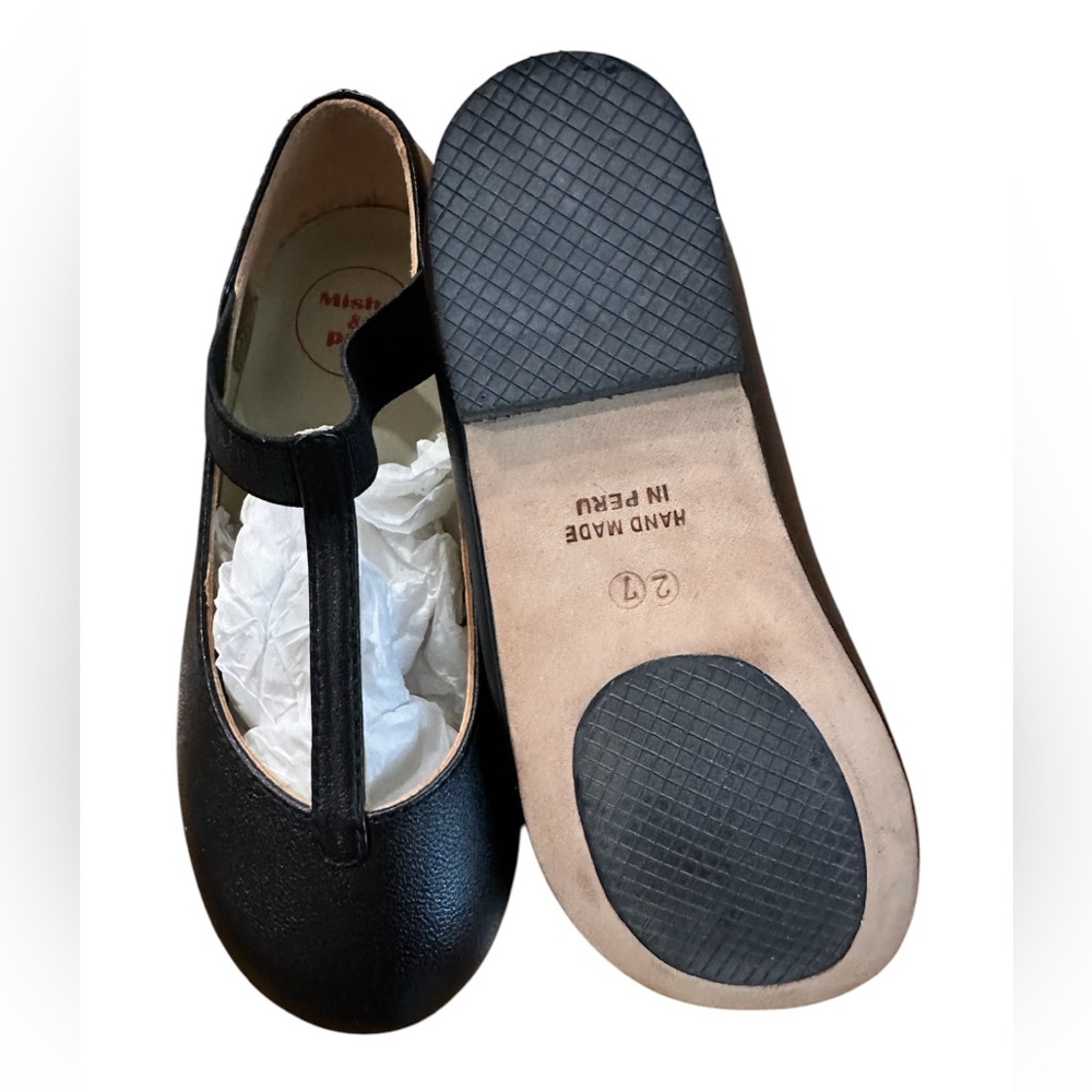 NEW. Misha and Puff Kids Ballet Leather Shoes, Black, Size 27 - Picture 4 of 5